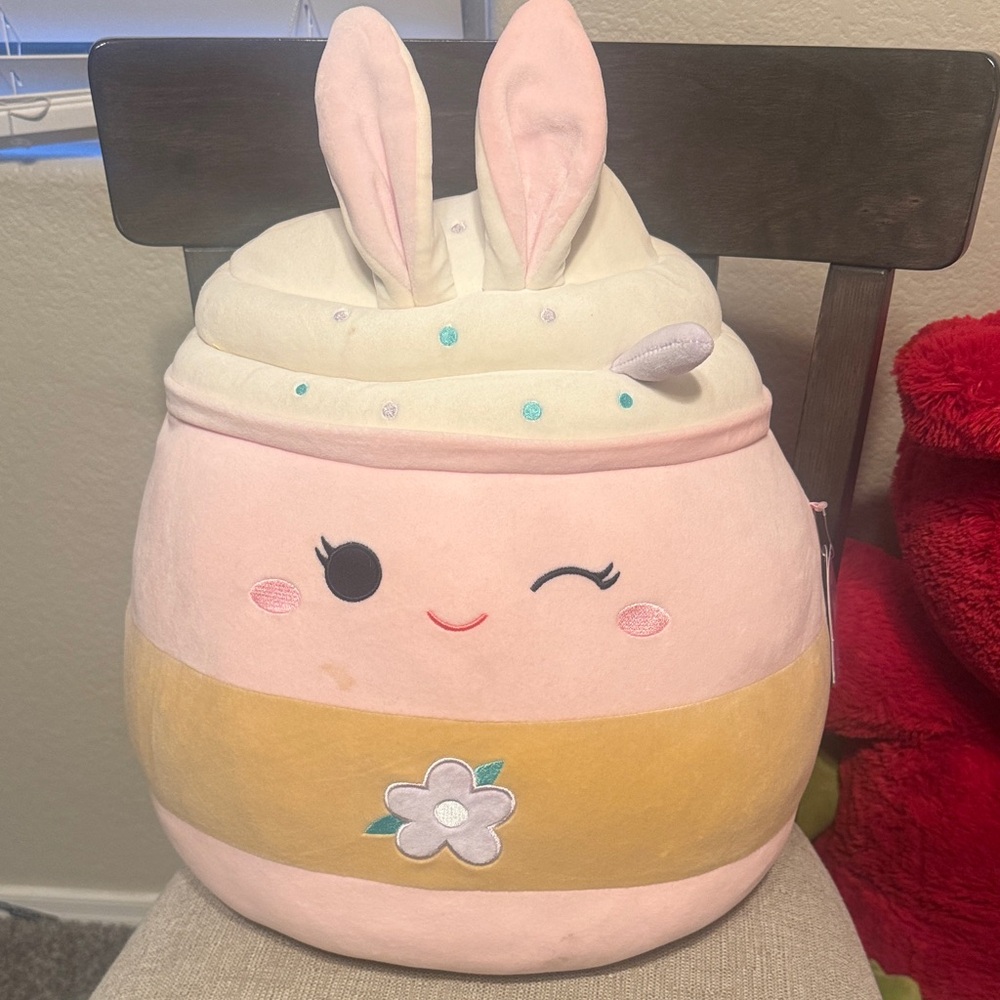 Squishmallows Pink and Cream Bunny Plush